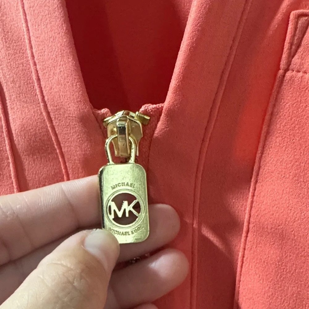 Michael Kors Light Coral Women's Top with Zipper Detail